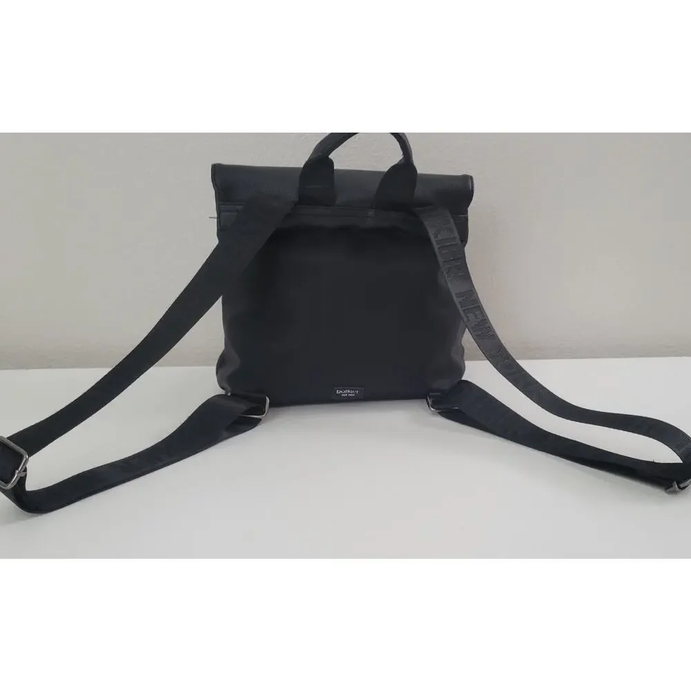 Botkier New York Black Nylon Leather Backpack Silver Hardware Women’s Bag